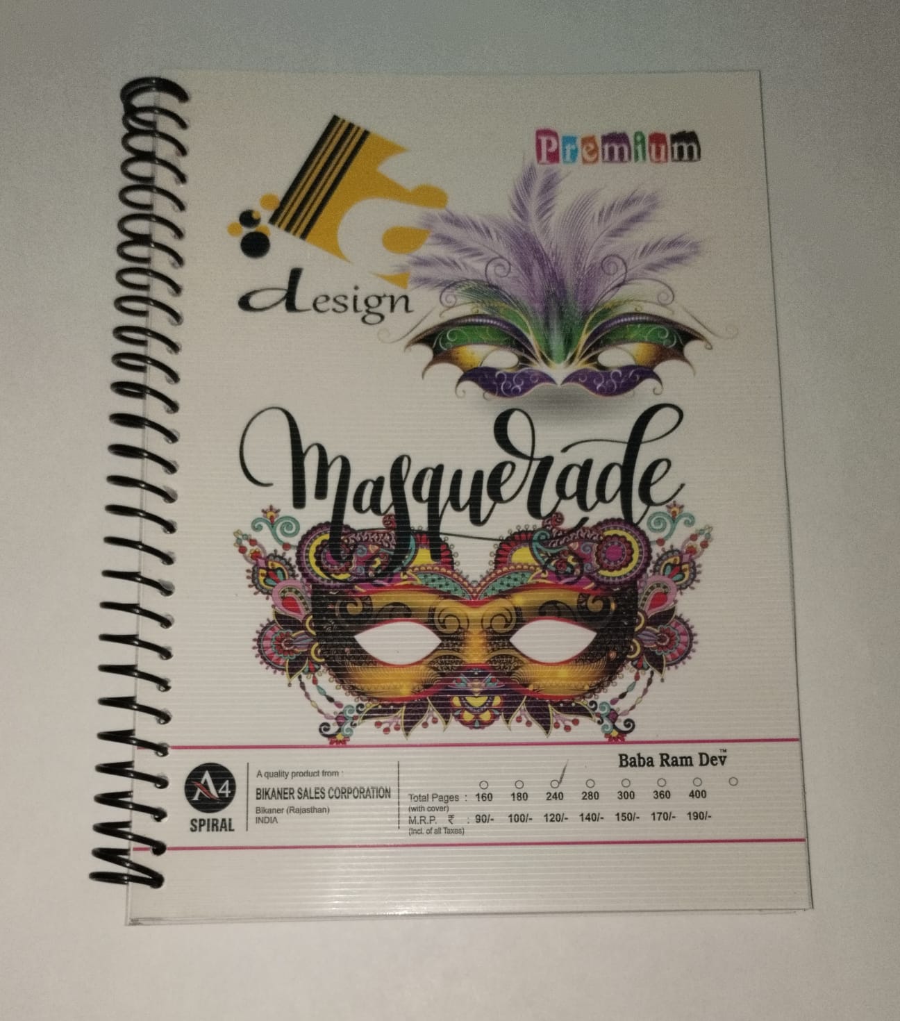 Primium A4 Spiral 240 Page Notebook