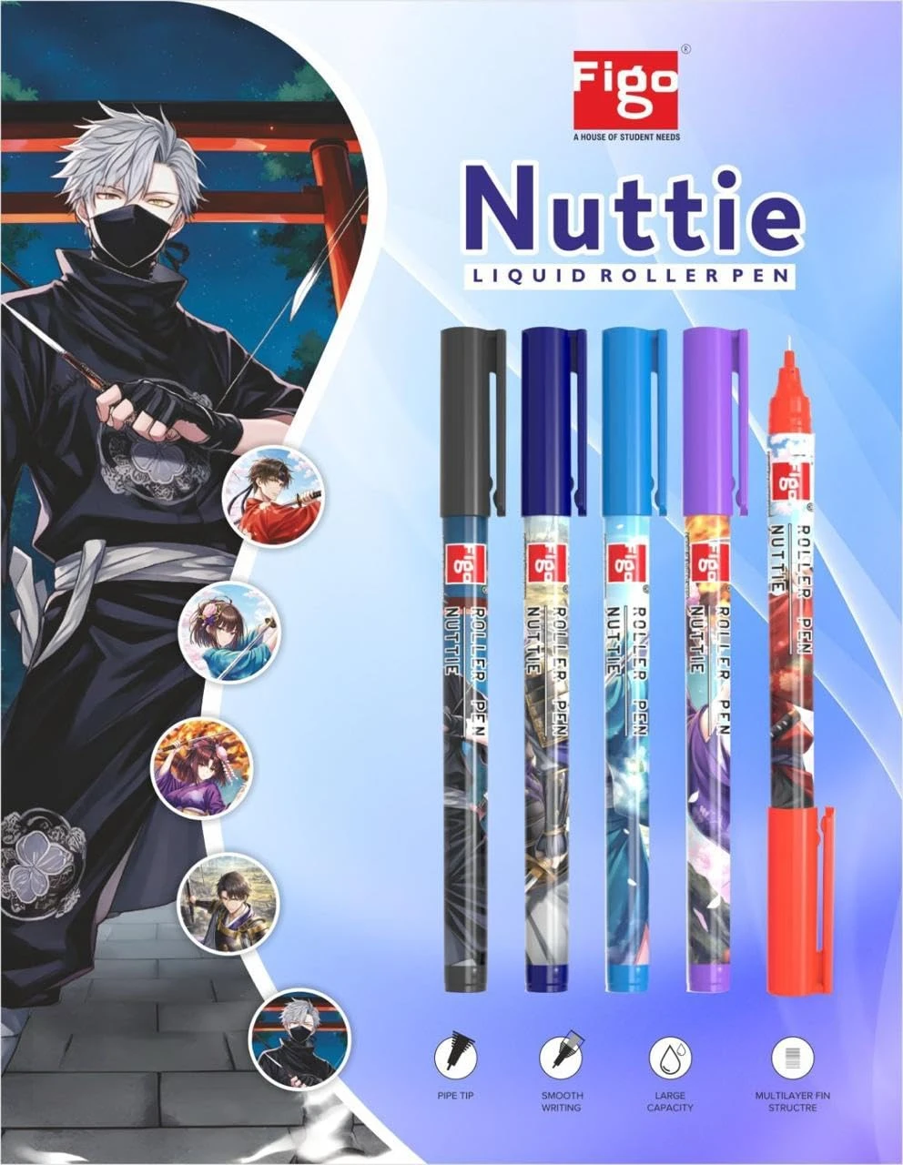 Figo Nuttie Roller Ball Pen (Blue) - Image 4
