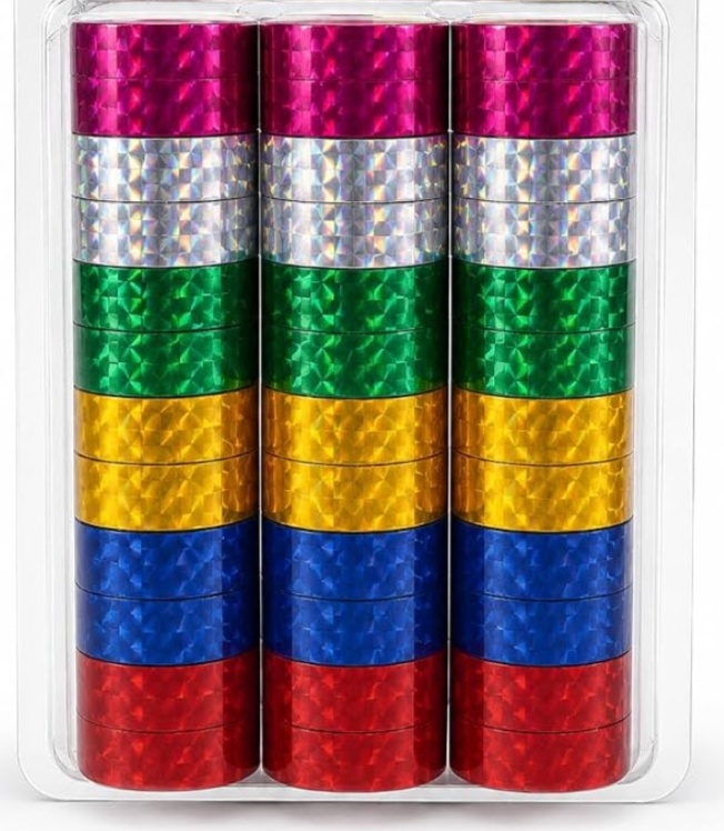 JNS Lozee-Colorful Decorative Glitter Self Adhesive Coloured Tape - Image 2