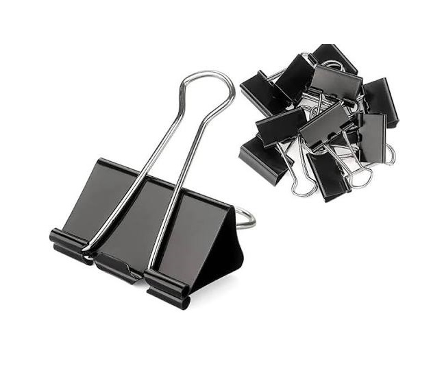 Kesariya Metal Binder Clip (32mm) Width Black - Image 3