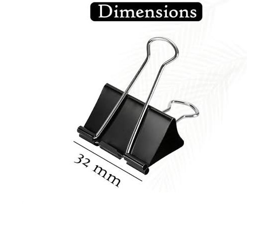 Kesariya Metal Binder Clip (32mm) Width Black - Image 4