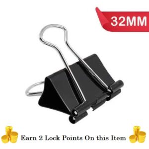 Kesariya Metal Binder Clip (32mm) Width Black