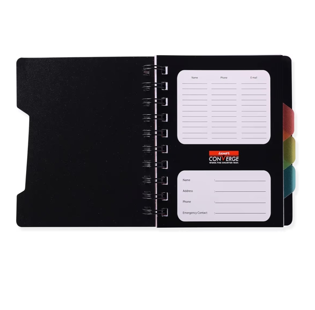 Spiral Note Book Luxor-20406-300 Pages-Ruled-5 Subject Notebook-14 x 21.6 cm - Image 2