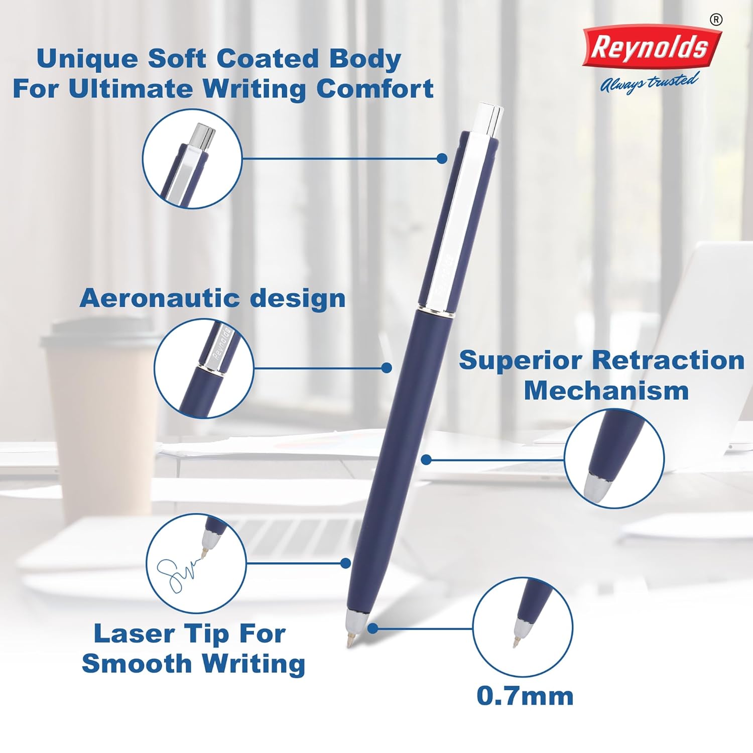 Reynolds Jetter Aerosoft Ball Pen (Blue) - Image 4