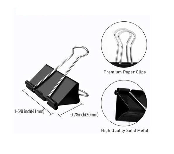 Smart Metal Binder Clip (41mm) Width Black - Image 3