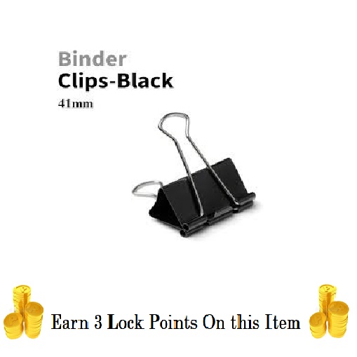 Smart Metal Binder Clip (41mm) Width Black