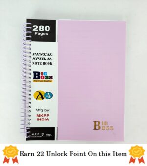 Big Boss Pestal Spiral A4 280 Pages Notebook Single Ruled/Lined | Register