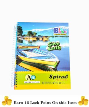 Big Boss Spiral A4 240 Pages Notebook Single Ruled/Lined | Register