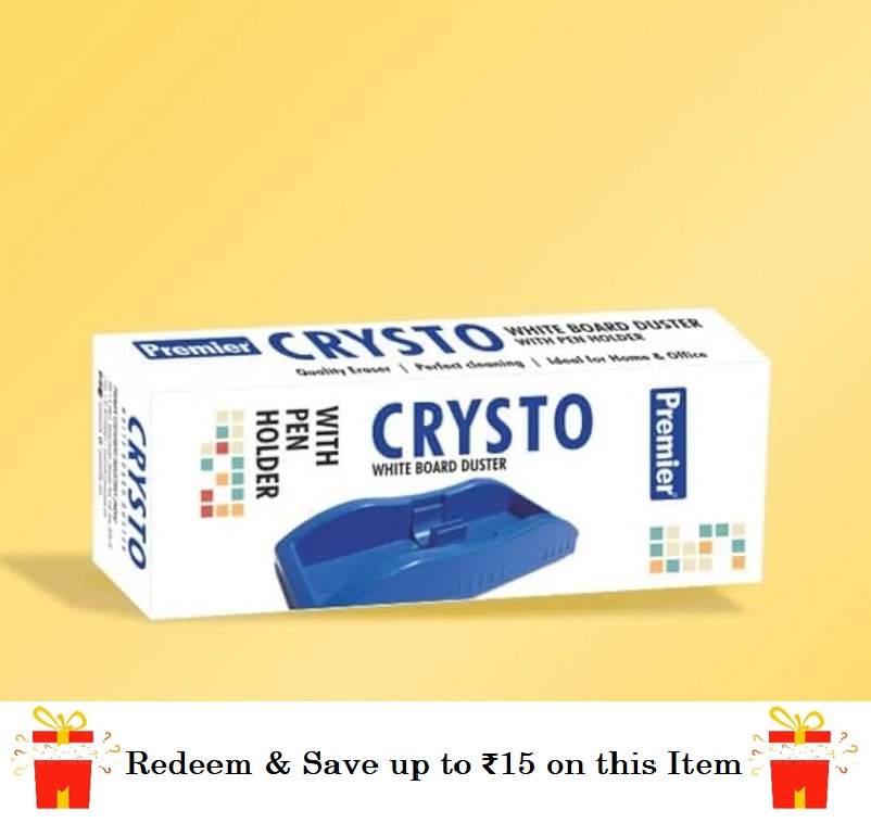 Redeem Crysto White Board Duster Premier With Pen Holder (Redeem Off Up to 15 rs)