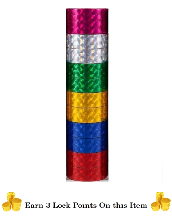 JNS Lozee-Colorful Decorative Glitter Self Adhesive Coloured Tape