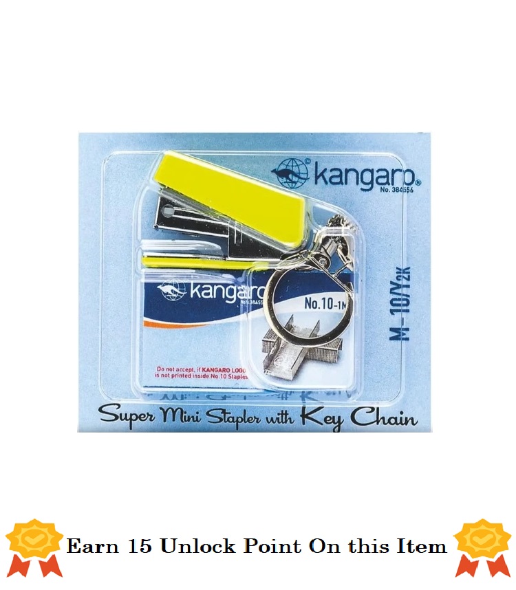 Kangaro M-10/Y2K Super Mini Stapler With Key Chain & 1 Box Pins