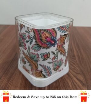 Redeem Khyati Crystal Square Pen Stand-S611 (Redeem Off Up to 35 rs)