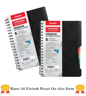 Spiral Note Book Luxor-20406-300 Pages-Ruled-5 Subject Notebook-14 x 21.6 cm