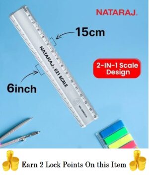 Natraj 621 Transparent 15cm Scale Plastic