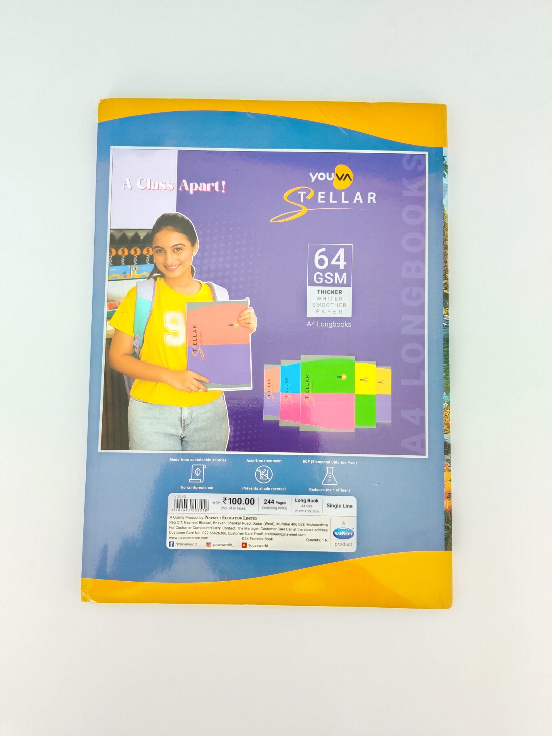 Navneet Youva A4 240 Pages Notebook Single Ruled/Lined | Register - Image 2