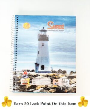 Shree Spiral A4 300 Pages Notebook Single Ruled/Lined | Register