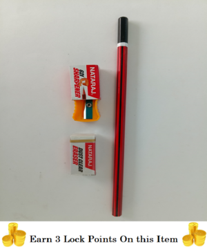 Natraj 621 Bold Writing Pencil+ Natraj Sharpener+ Doms Eraser-Combo Of 3 Item